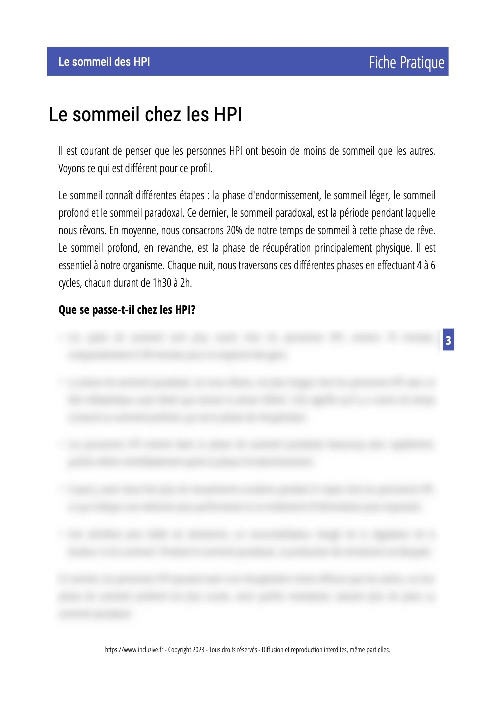 incluZiveLesommeildesHPIp incluZive HPI