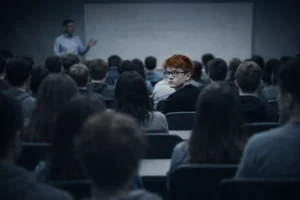 Un adolescent HPI perdu au milieu des autres élèves.