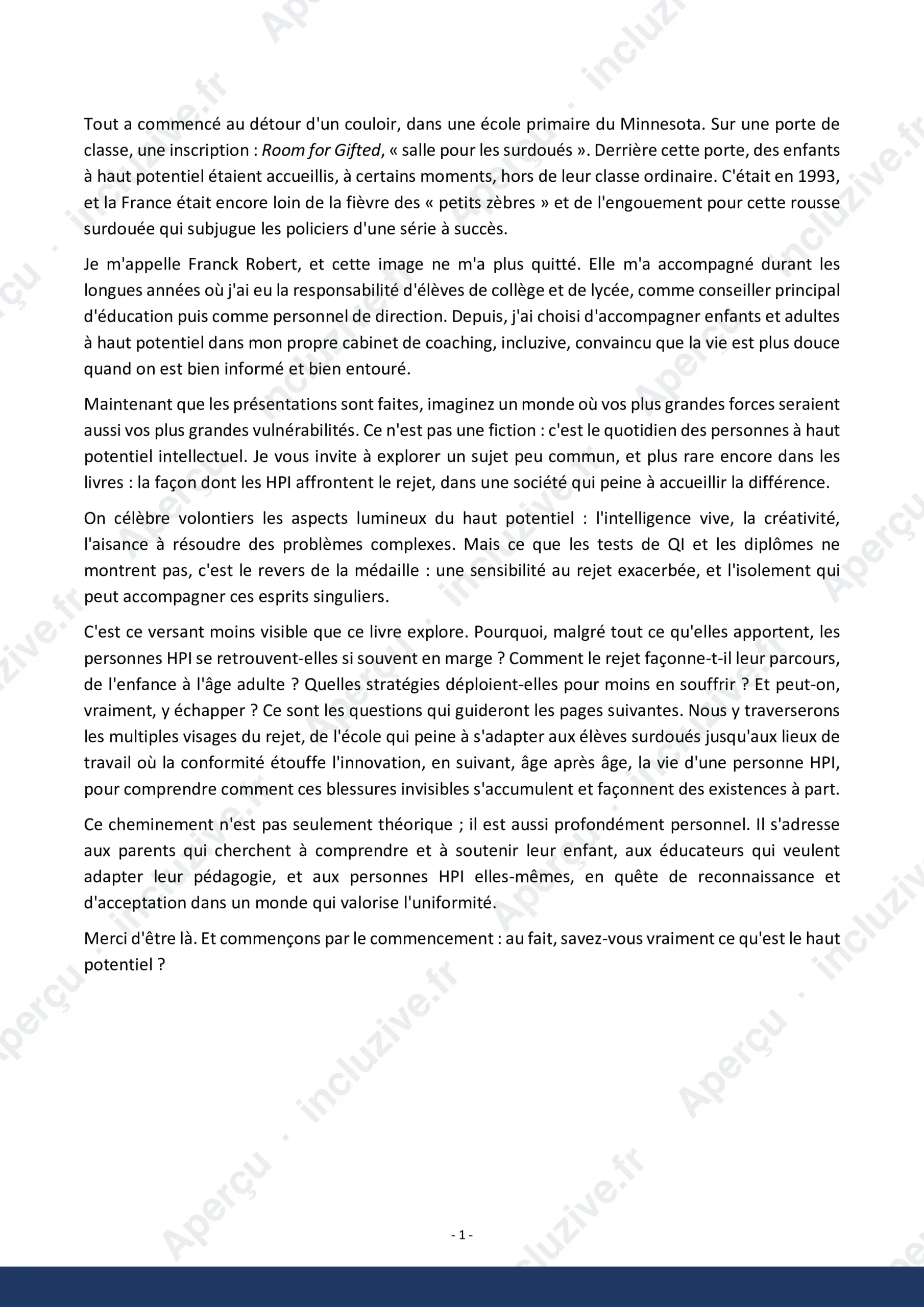 Apercu La blessure de rejet chez les personnes HPI incluZive HPI
