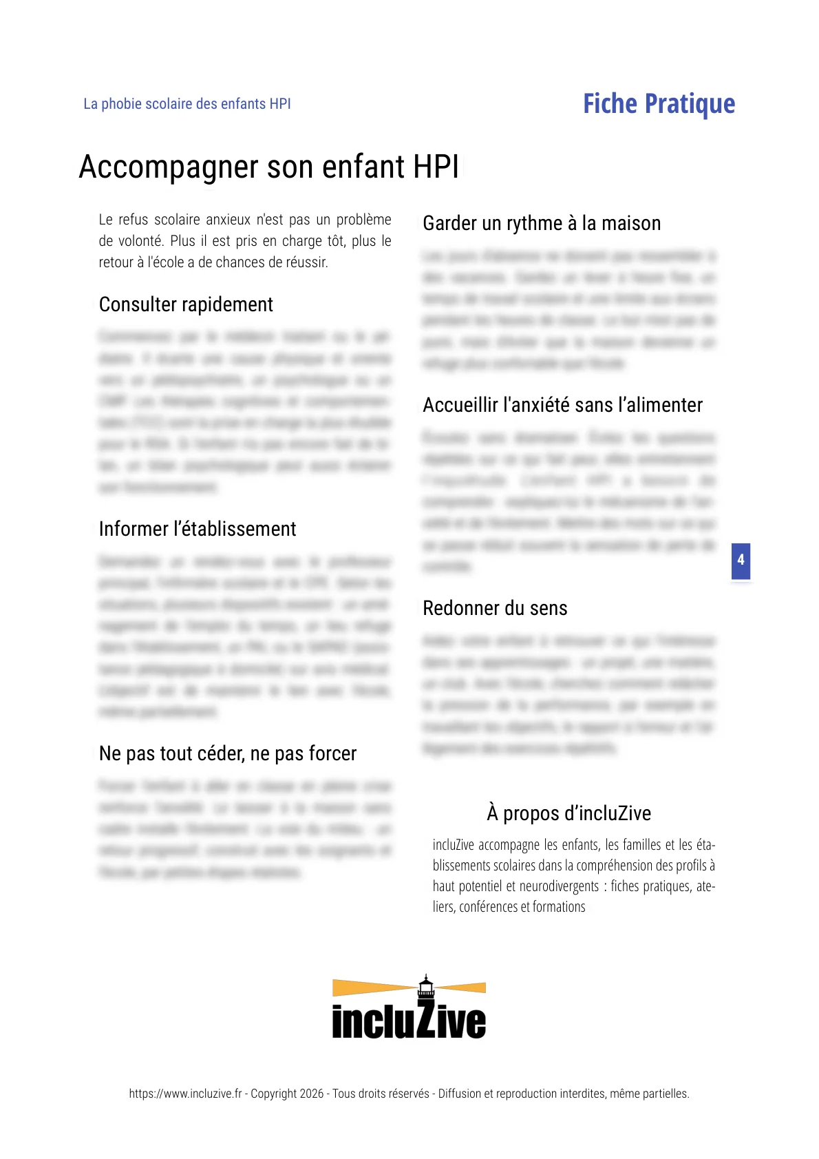 incluZivephobiescolaireenfantsHPI incluZive Fiche pratique La phobie scolaire des enfants HPI - page 4 HPI